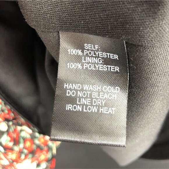 Lulus Boho Floral Faux Wrap Dress S Black/Red Flutter Sleeve Party Date Night - Picture 5 of 9